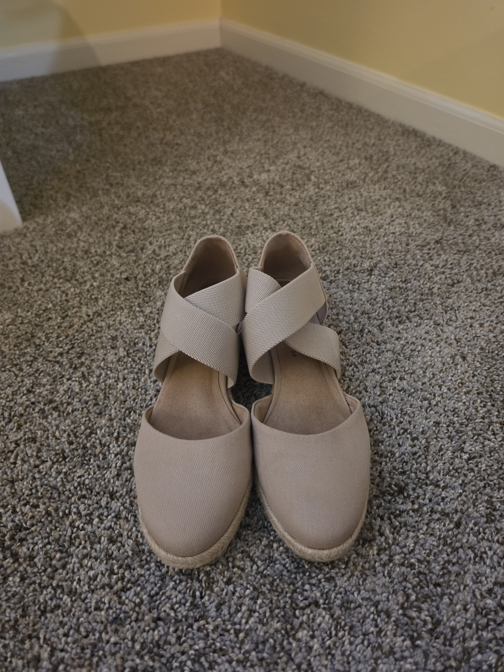 Life Stride Women's Taupe Crisscross Espadrille Wedges